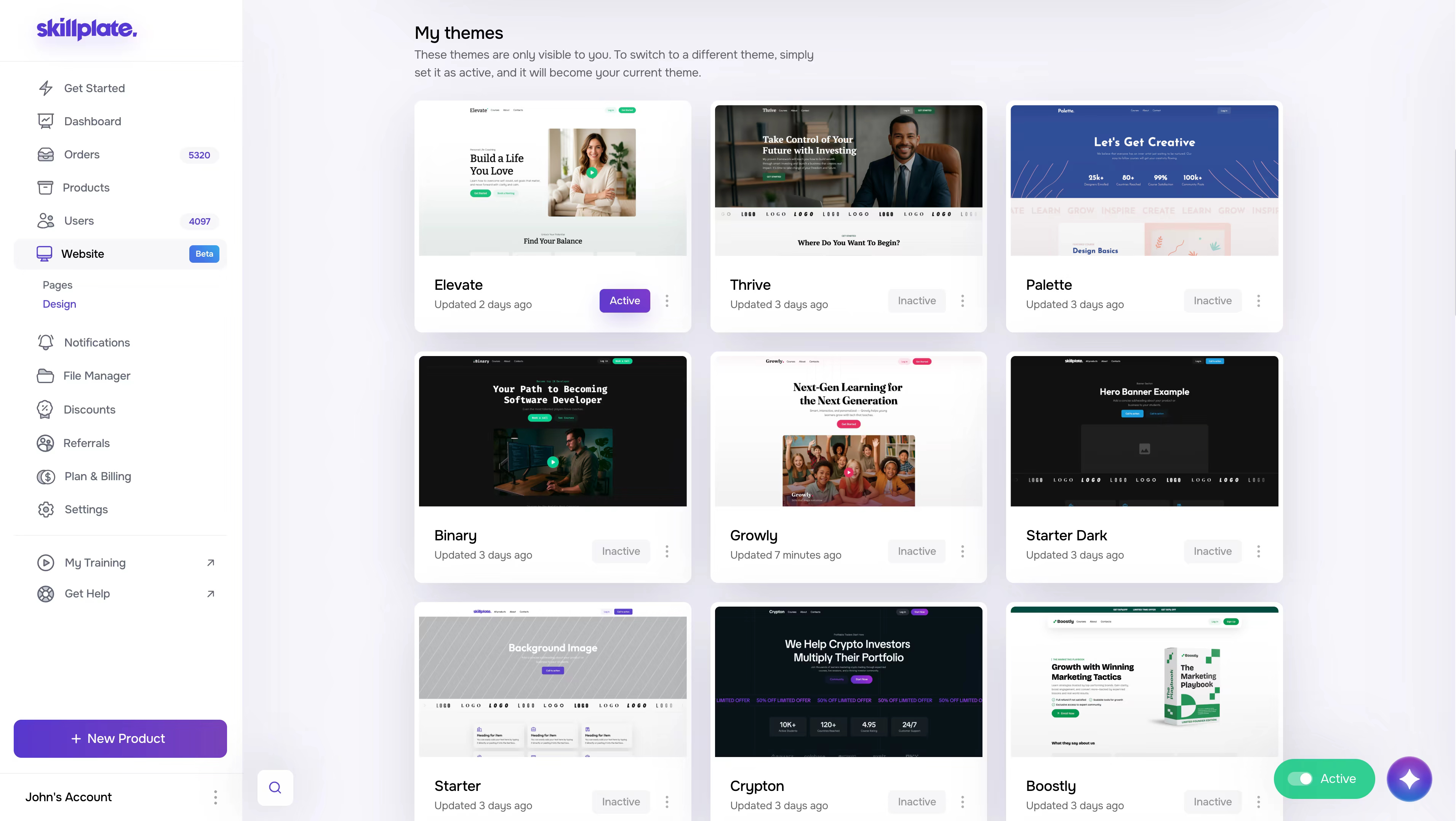 Themes screenshot